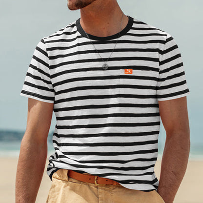 A striped short-sleeved T-shirt