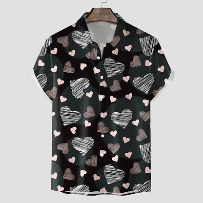 A love pattern short sleeve shirt