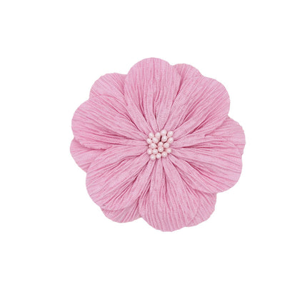 A new handmade pleated fabric flower bark pattern flower core head flower headband accessories shoes and hats flower clothing accessories 8CM - Mixbatch