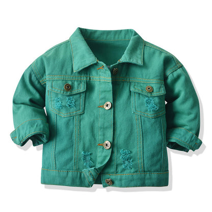 A children's tie-dye denim jacket