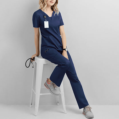 A Cross-border hand washing clothes, short sleeves and trousers, nurse clothes set, elastic quick-drying isolation, surgical clothes, oral doctor work clothes