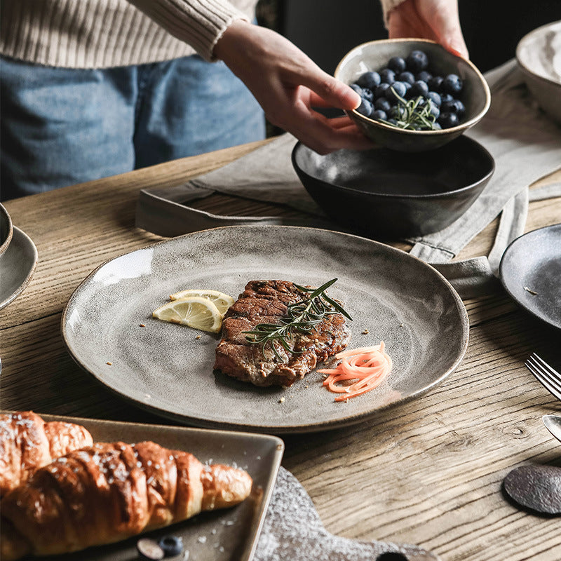 A Japanese kiln ceramic tableware creative hotel steak plate