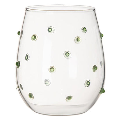 A glass drinking cup