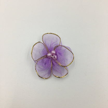 A Simulation plum blossom, flower with pearl snow yarn Phnom Penh snow yarn small flower ribbon flower shoe flower clothing flower wholesale - Mixbatch
