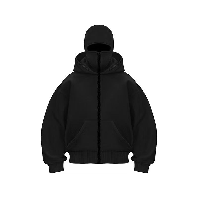 A double hat sweater jacket