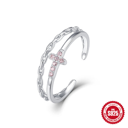 A S925 sterling silver adjustable open ring