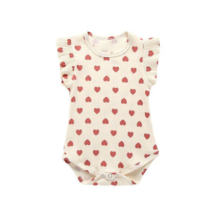 INS A Spring New Products Girls Baby Little Love Fart Romper Baby Cotton Long Sleeve One-piece Climbing Clothing