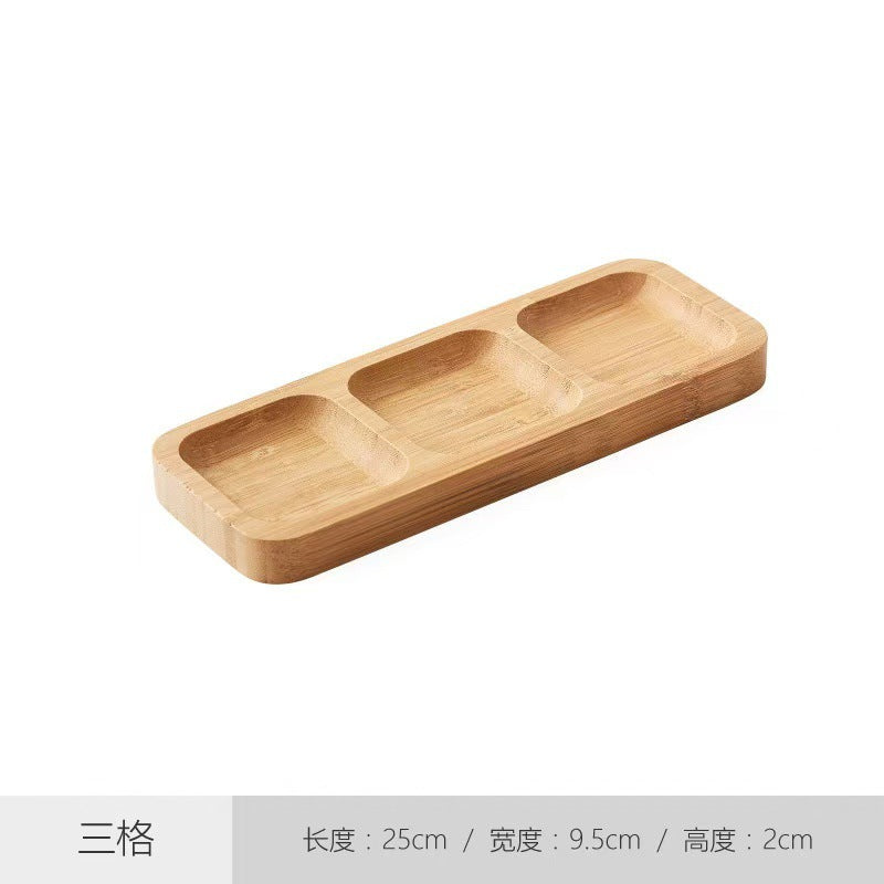 طبق فواكه مجففة على الطراز الياباني مصنوع من الخيزران والخشب 