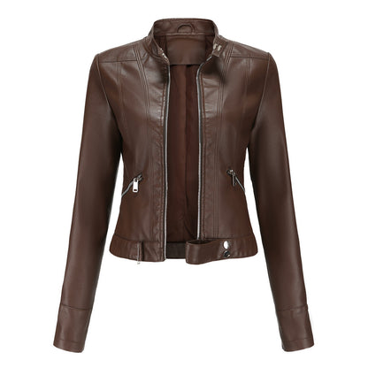 A women's leather jacket