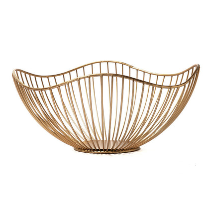 A wrought iron snack fruit plate