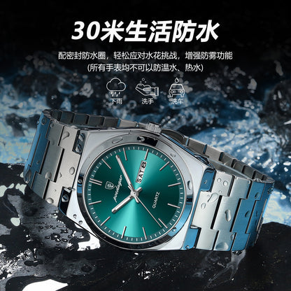 Xīnkuǎn fángshuǐ shuāng rìlì nán xuéshēng wàimào xiūxián shíshàng yùndòng shíyīng biǎo 930 24 / 5,000 New waterproof dual calendar male student foreign trade leisure fashion sports quartz watch 930
