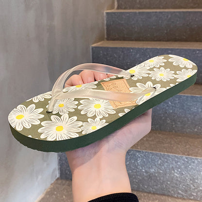 A non-slip ns tide i fashion beach pinch flip-flops women's slippers couple splint sandals summer wear new flower shoes