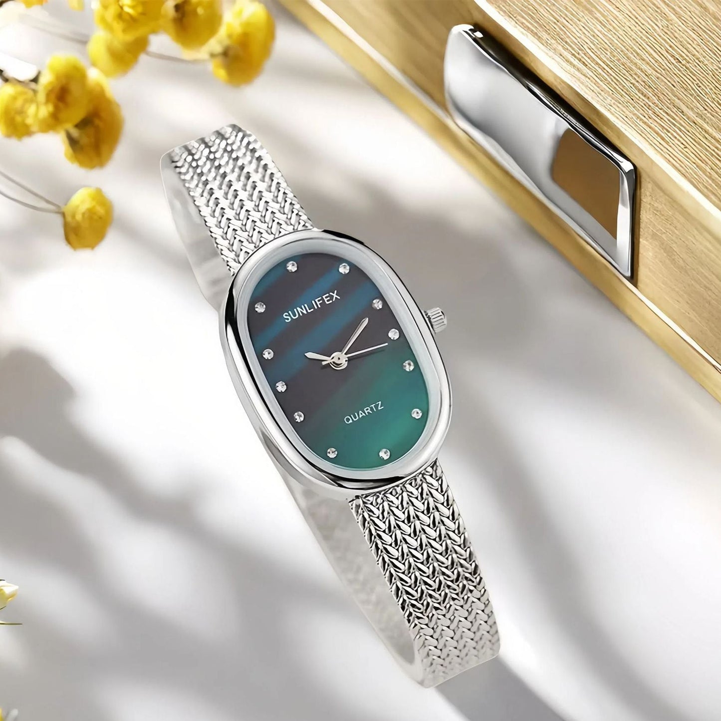 A sunlifex cross-border explosion small plate oval gold wheat ear strap simple