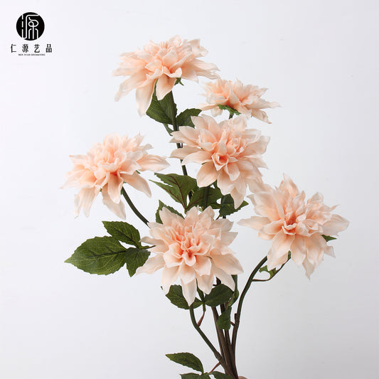 A dream color, moisturizing Dahlia PU simulated flower, wedding home decoration fake flower hotel photography flower arrangement
