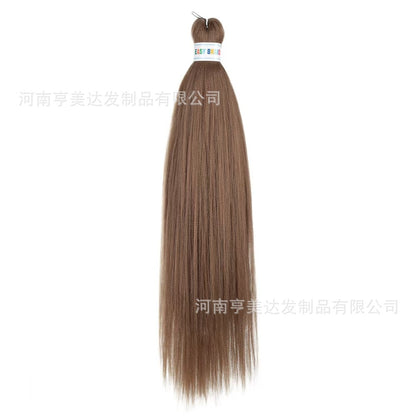 A EZ Color 26inch Women Chemical Fiber Long Straight Hair Large Easy Braided Hair Low Temperature Silk Long Straight Hair Wig - Mixbatch