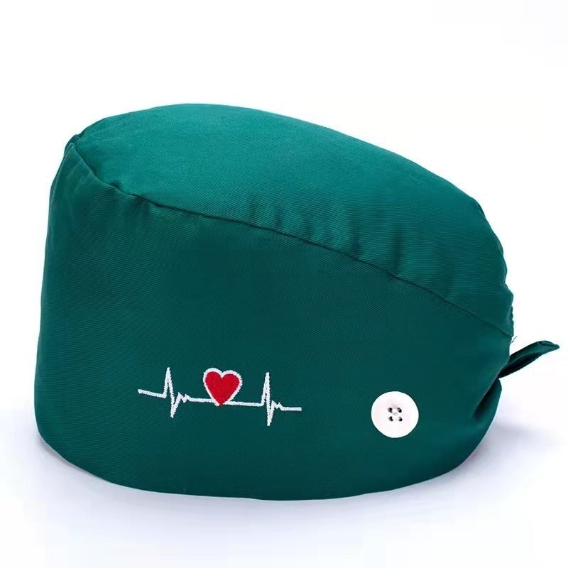 A Cross-border surgical cap Cotton solid color nurse operating room cap Sweat-absorbing and windproof confinement cap Dental dentist cap