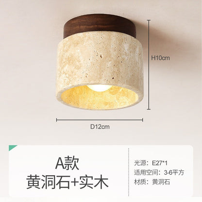 A Yellow travertine ceiling light LED ceiling light