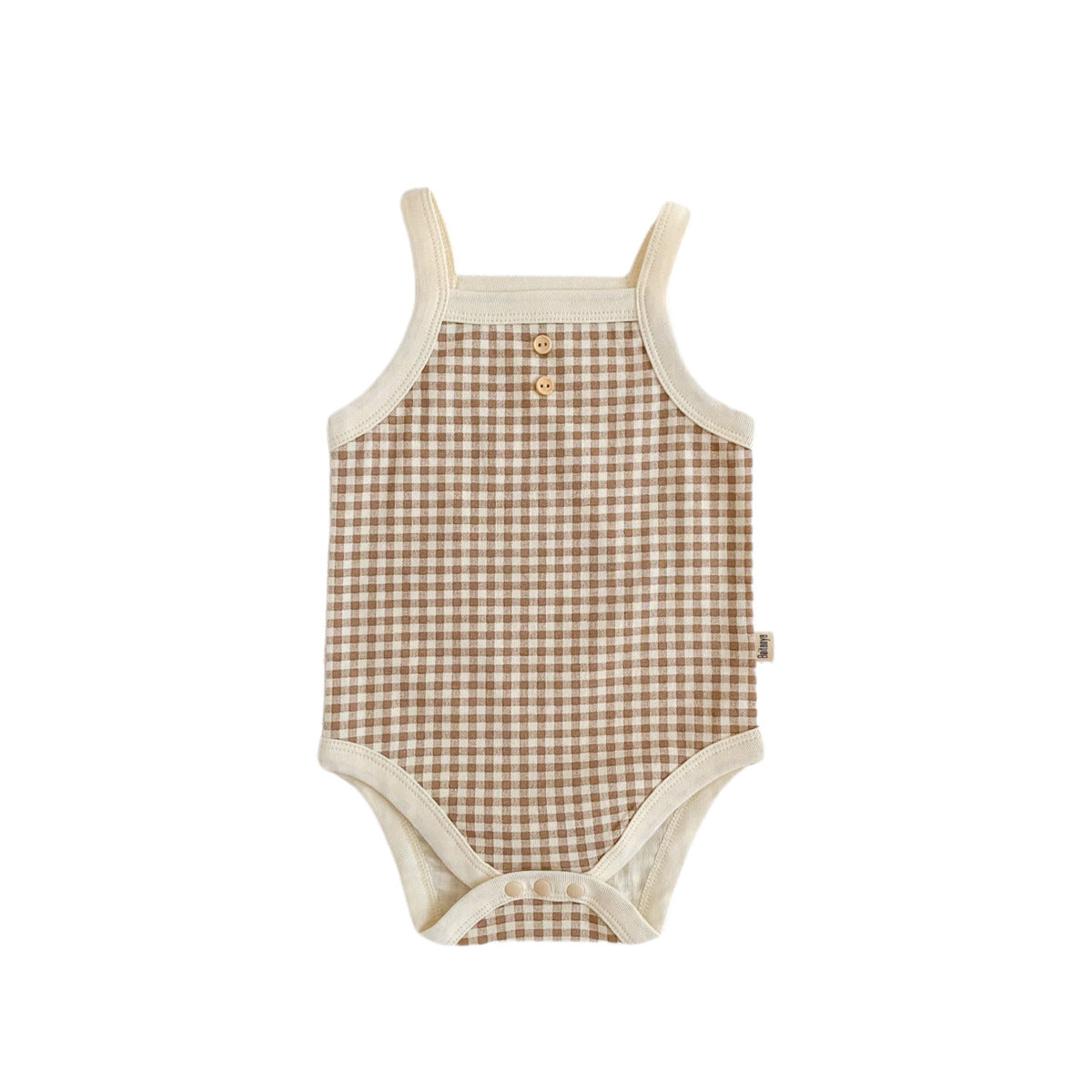 A baby summer camisole, fart jacket, ins, baby sleeveless, soft plaid hayi, one-piece climbing suit - Mixbatch