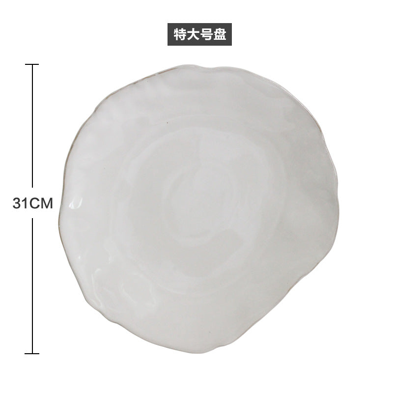 A Creative Personality Ceramic Plate Nordic Tableware Hotel Western Food Plate Steak Pasta Plate Salad Bowl
