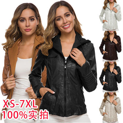 A women's leather jacket