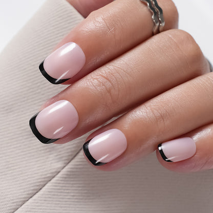 A cross-border explosion European and American style nail piece with diamond long square French manicure three-dimensional love broken diamond wearing nail wholesale - Mixbatch