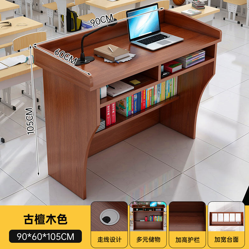 A Classroom podium lectern, and desk