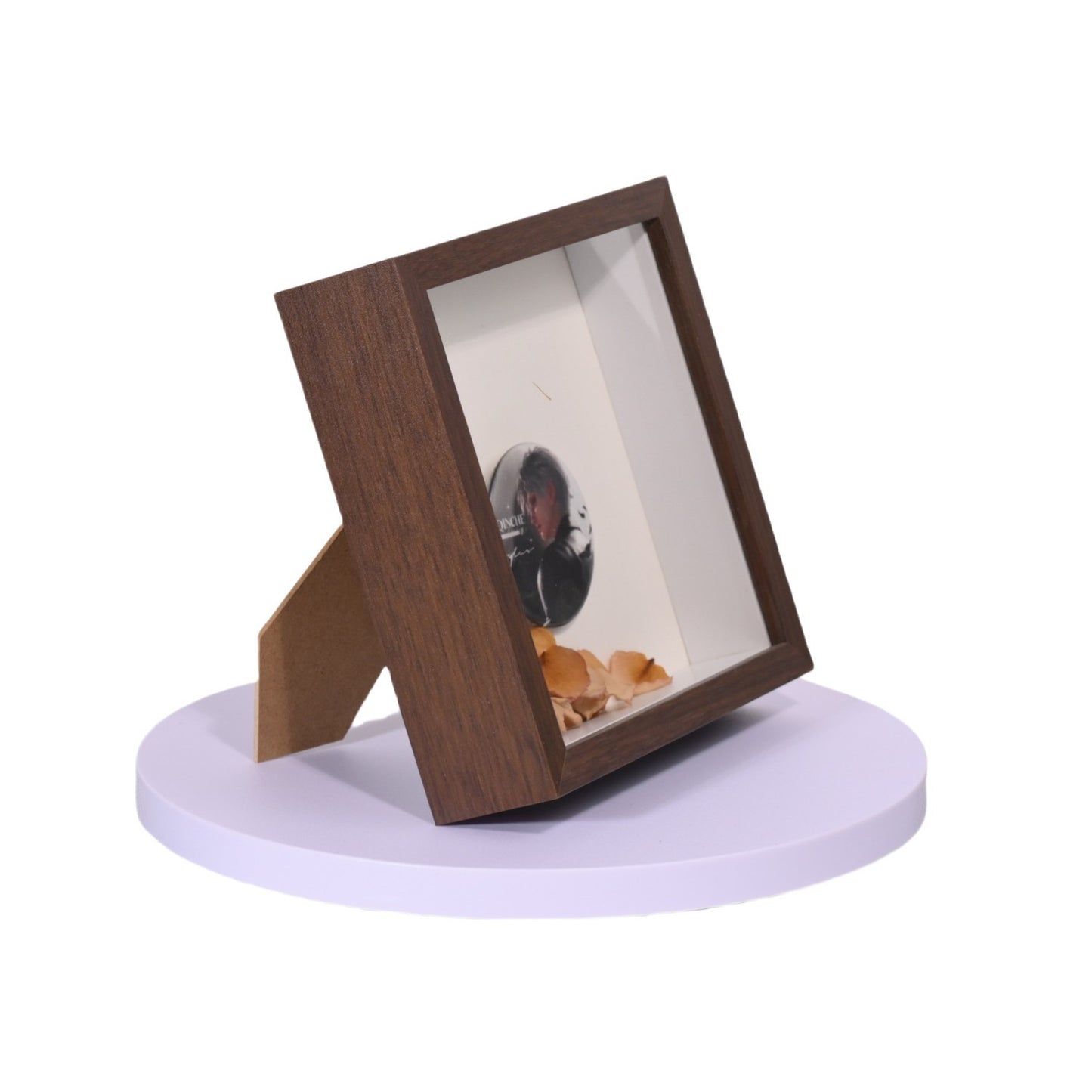 A MDF immortal flower hollow three-dimensional dried flower photo frame 3cm, rose specimen gift handmade ornament table photo frame