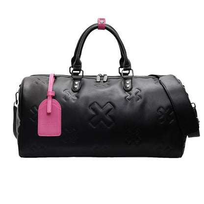 A new PU embossed fashion travel bag women's large-capacity hand luggage bag men's and women's sports suitcase fitness