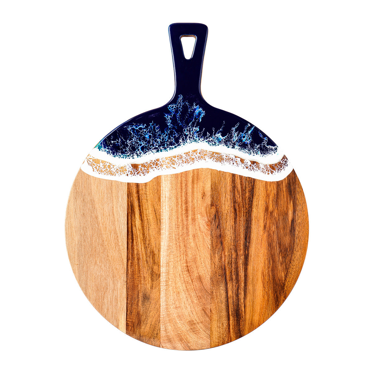 A Wave Resin Cutting Board Epoxy Resin Craft Acacia Wood Cutting Board River Beach Pattern Cooked Food Cutting Board