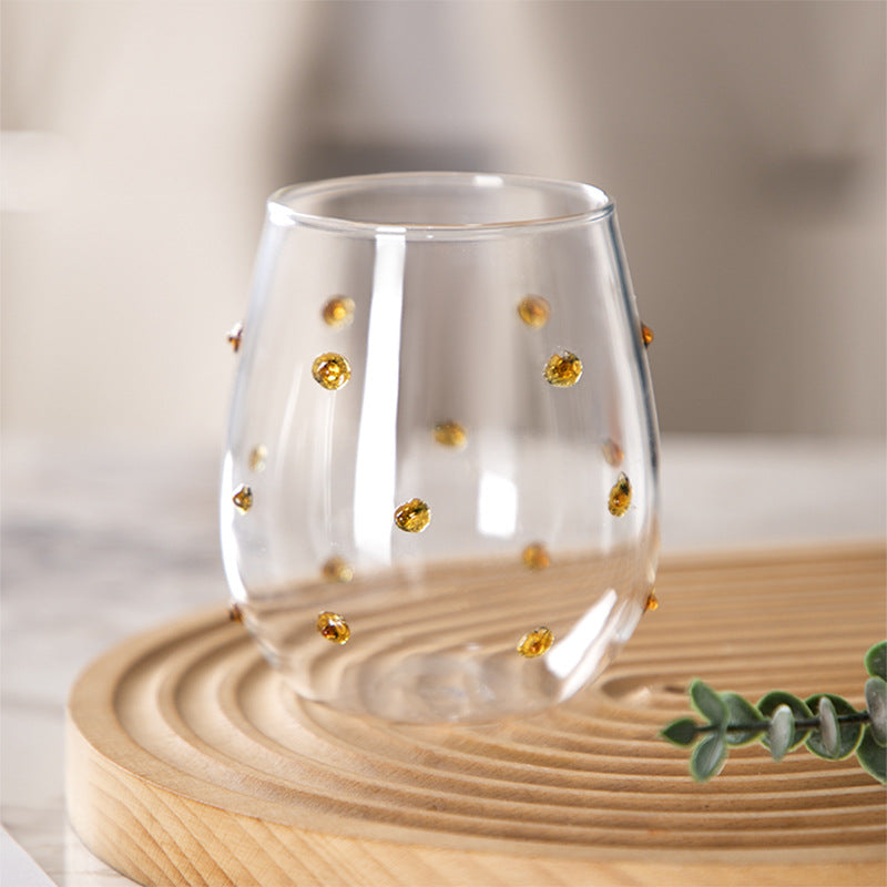 A glass drinking cup