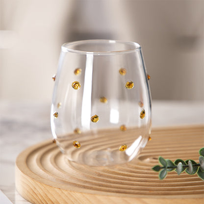 A glass drinking cup