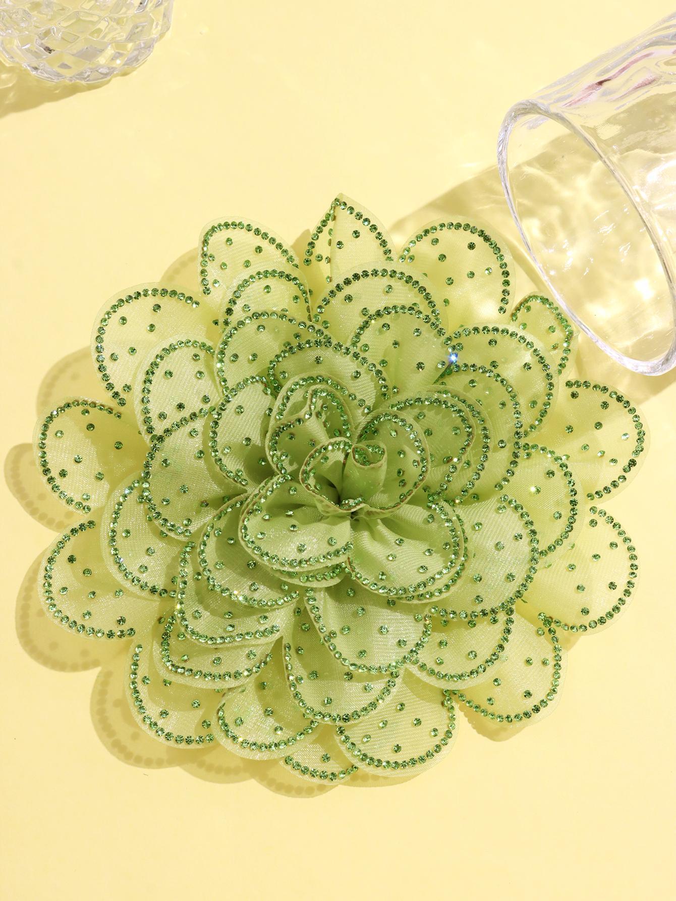 A new 14cm flower rhinestone patch creative clothing brooch decorative flower set with diamond flower clothing accessories - Mixbatch