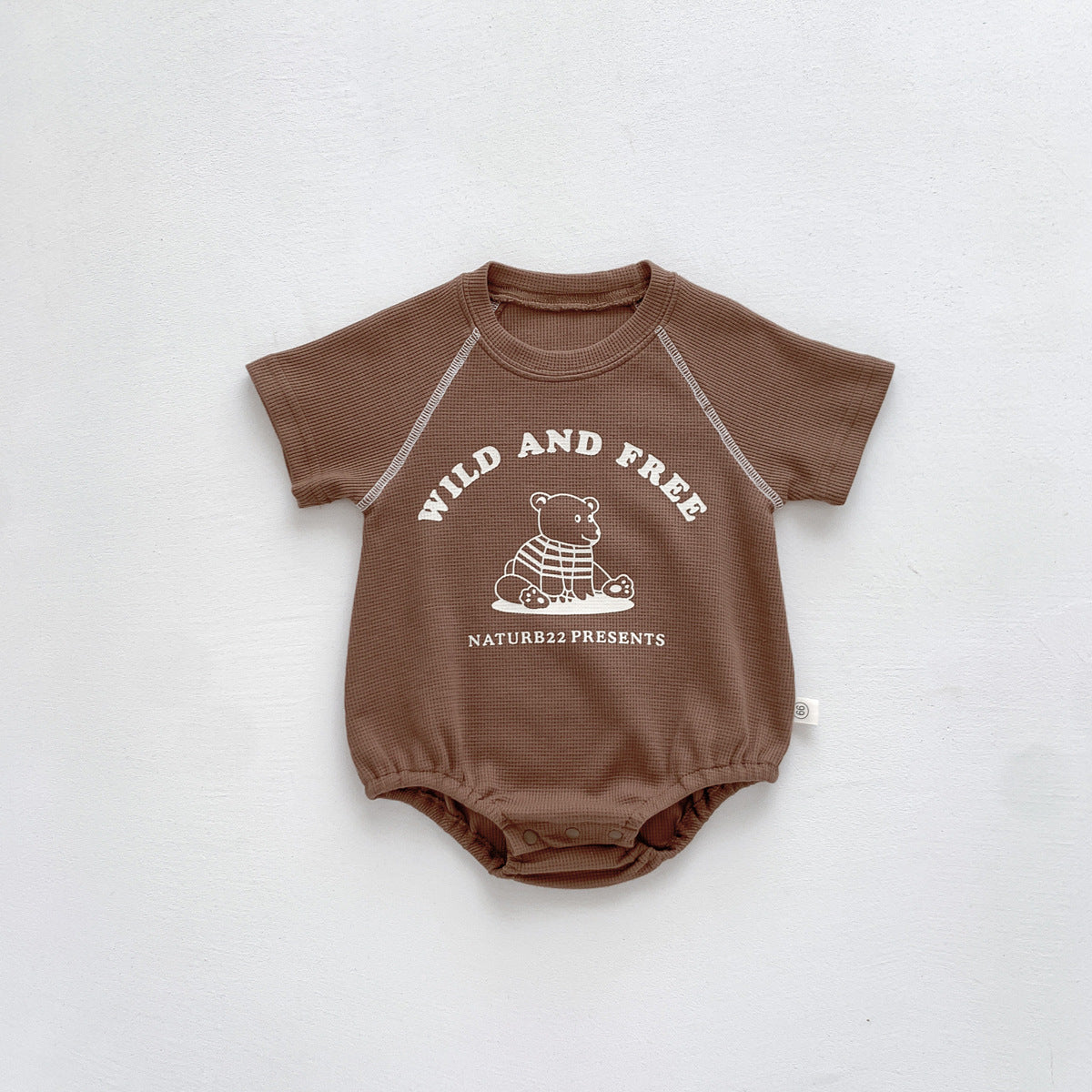 A ins summer dress children's round neck bag fart triangle hayi newborn baby cartoon clothes korean version of the outing one-piece crawling suit - Mixbatch