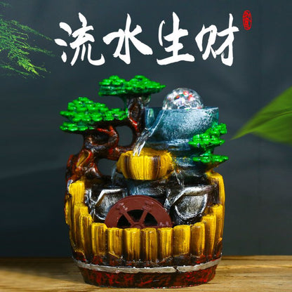 A Feng Shui ornament, flowing water, living room, windmill, office decoration, landscape ornament, opening housewarming gift