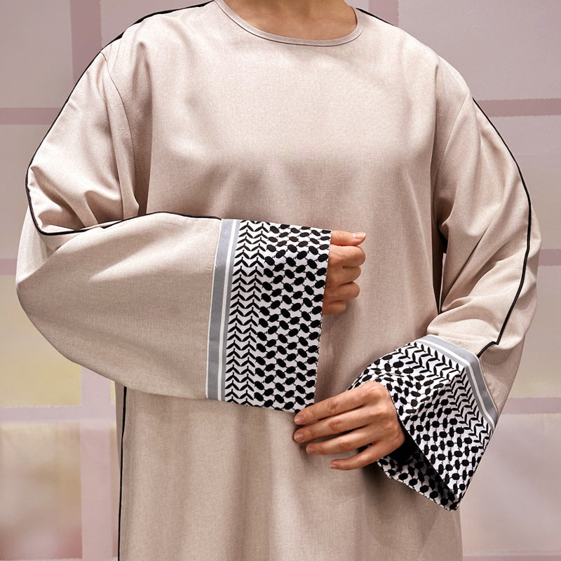 New Middle Eastern Muslim Clothing Fashion Elegant Embroidered Zipper Dress Burqa - Mixbatch