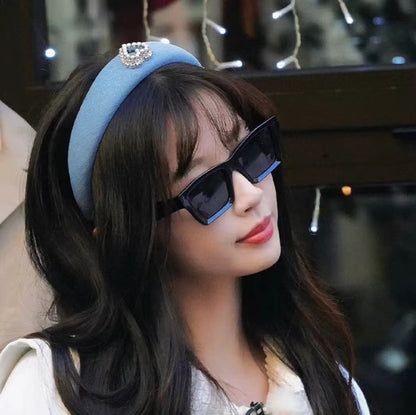 A Korean version of denim love headband high cranial top hairpin female simple high-end headband daily pressure hair headgear hair accessories