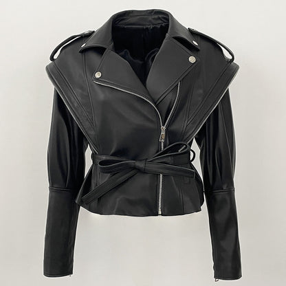 A genuine leather sheepskin jacket
