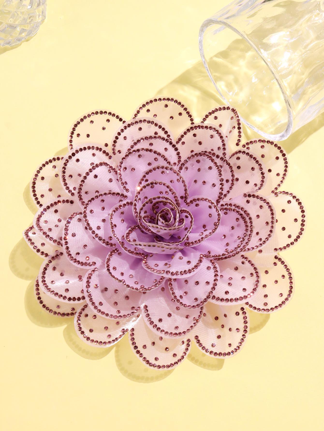A new 14cm flower rhinestone patch creative clothing brooch decorative flower set with diamond flower clothing accessories - Mixbatch