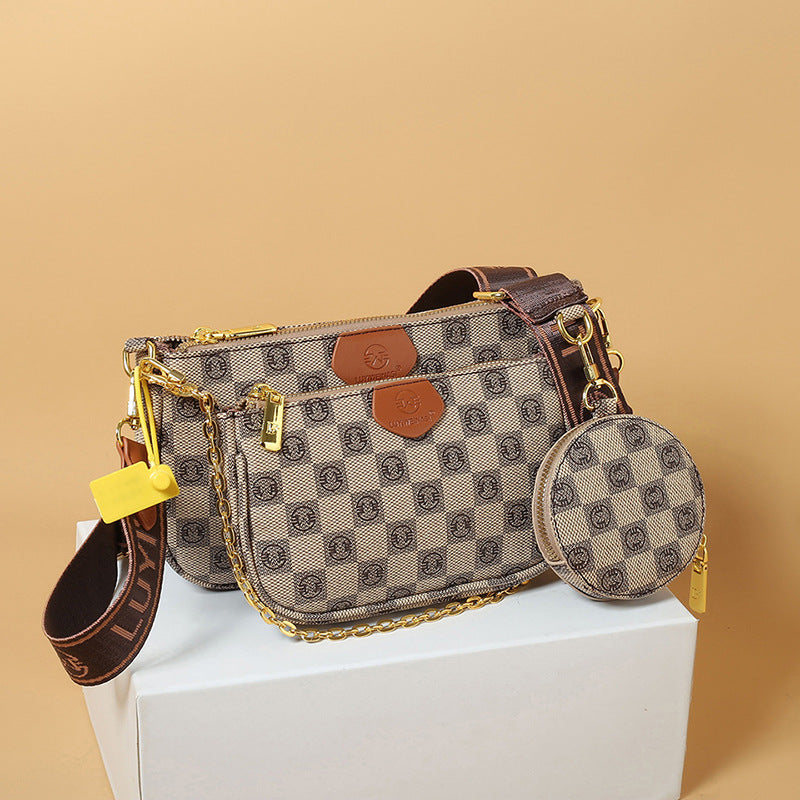 A new high-end printed letters retro shoulder messenger small square bag versatile child and mother bag - Mixbatch