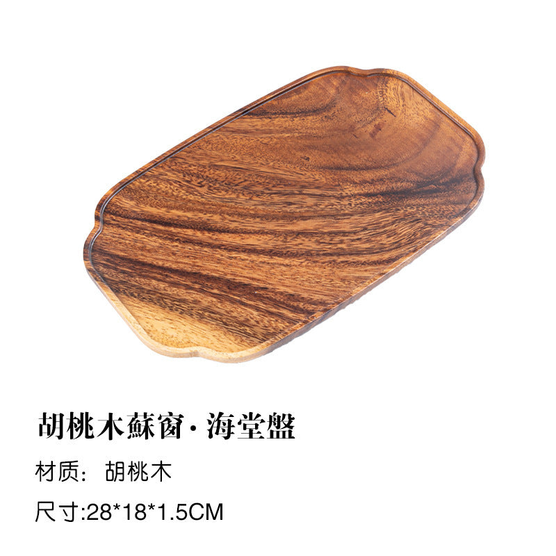 A walnut solid wood tray snack tray