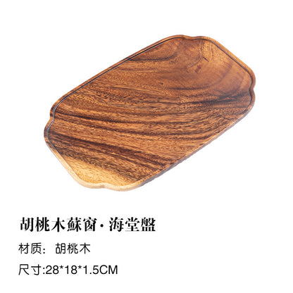 A walnut solid wood tray snack tray