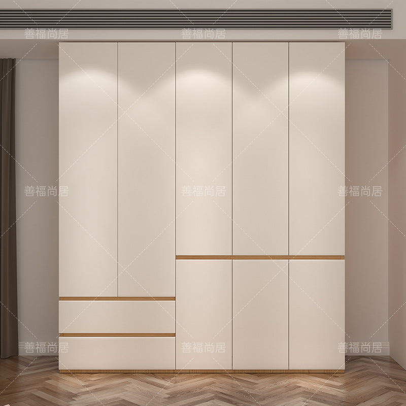 A The solid wood wardrobe with OSB board ENF grade melamine paint finish