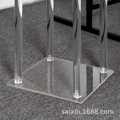 A transparent flower stand acrylic