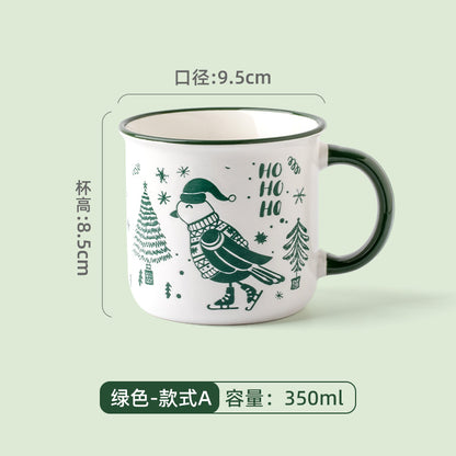 A Christmas mug creative cute cartoon ceramic cup girls coffee cup teacup holiday gift cup
