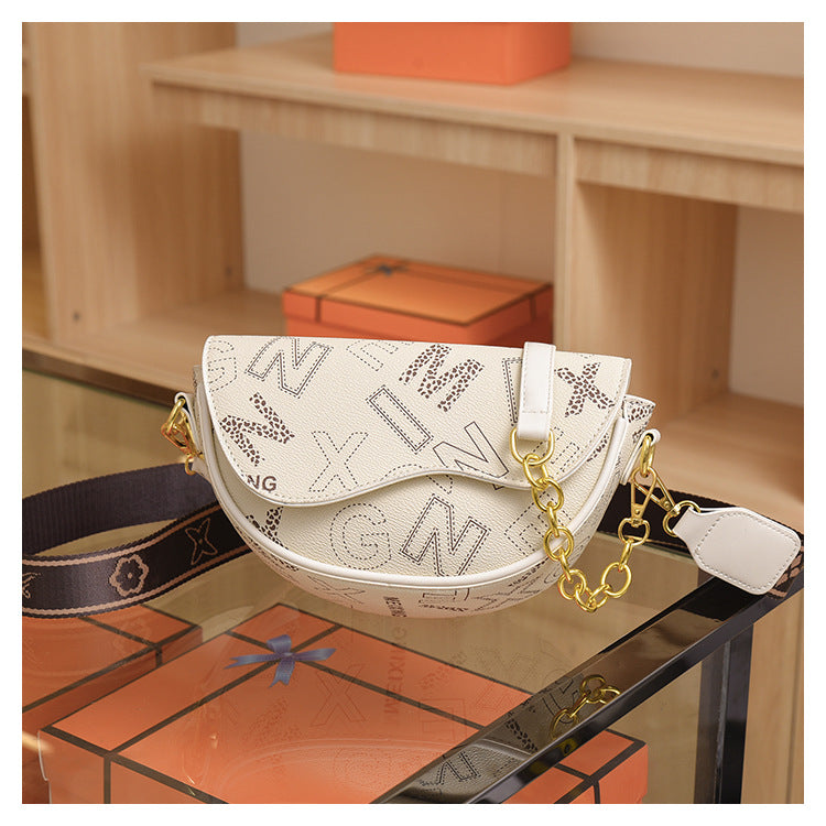 A high-end women's bag is popular this year, new trendy shoulder messenger bag, niche popular saddle bag - Mixbatch