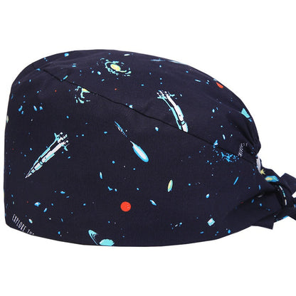 A Cross-border surgical cap Cotton solid color nurse operating room cap Sweat-absorbing and windproof confinement cap Dental dentist cap