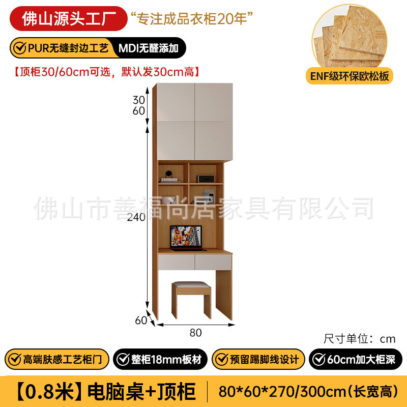 A The solid wood wardrobe with OSB board ENF grade melamine paint finish