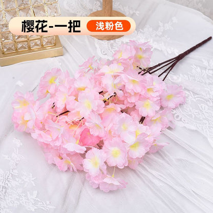 A Simulation Cherry Blossom Branch Cherry Blossom Tree Plastic Peach Blossom Arrangement Wedding Ceiling Decoration Indoor Home Tabletop Ornament
