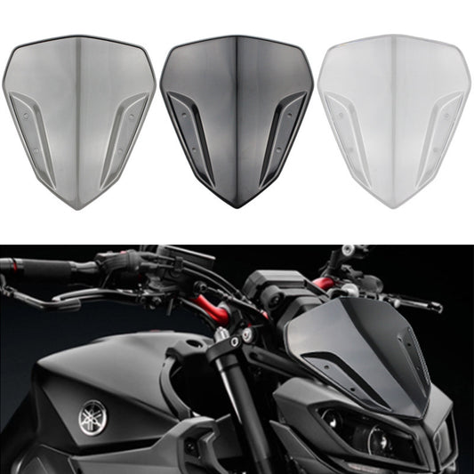 A motorcycle front windshield