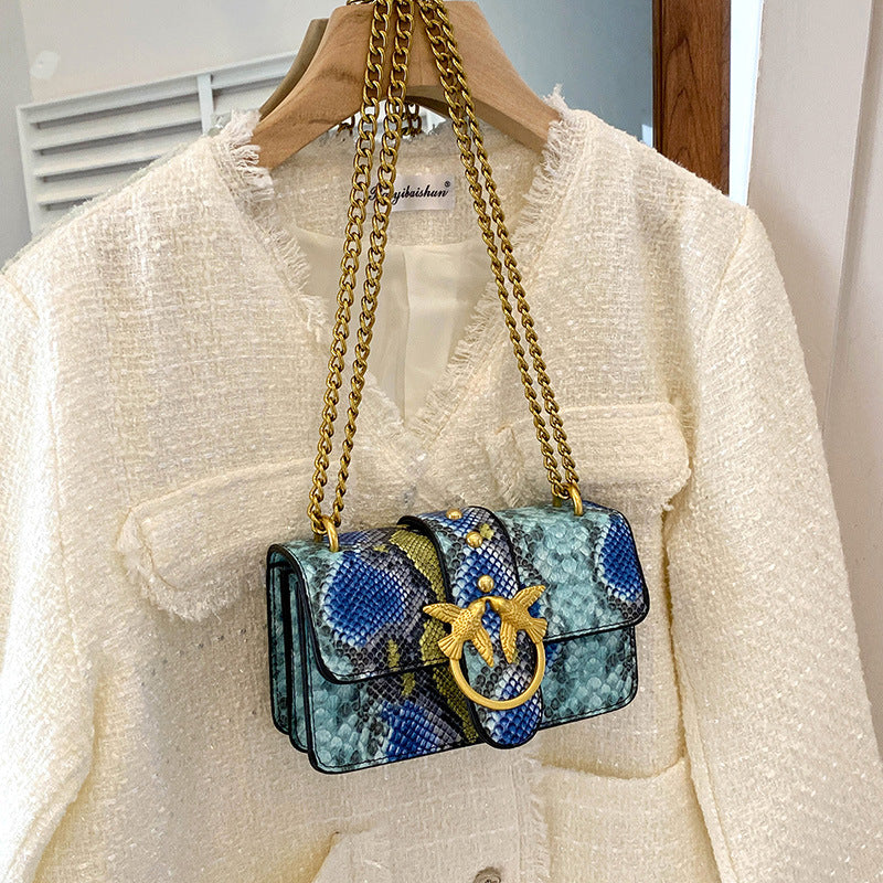A Snakeskin pattern bird swallow women's bag Cross-border foreign trade European and American fashion women's bag